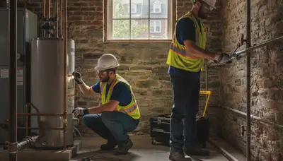 Hoboken, NJ plumber repairing a pipe for residential plumbing service