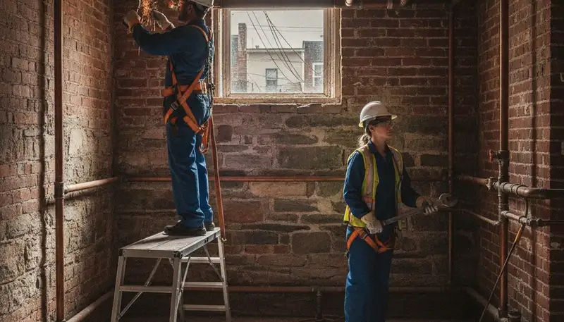 Plumber repairing pipes in Hoboken, NJ for residential plumbing service