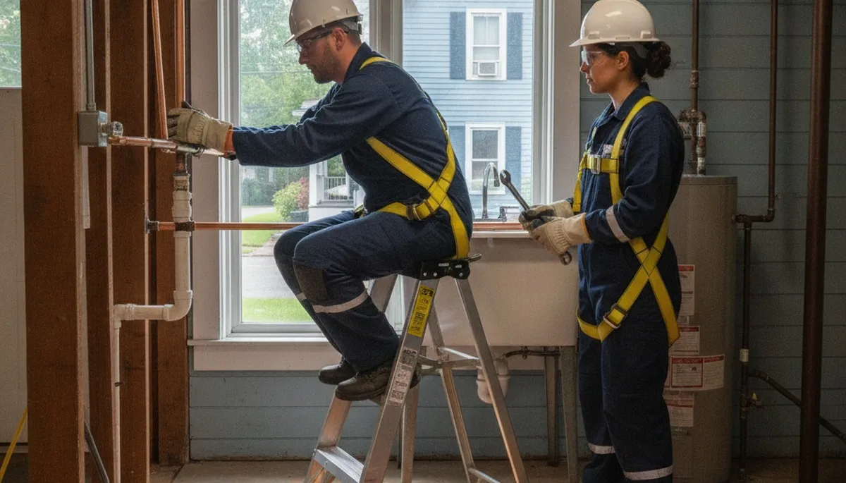 Professional Hoboken, NJ plumber repairing a pipe for reliable plumbing service