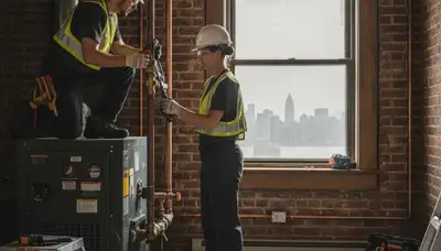 Plumber repairing pipe in Hoboken, NJ for residential plumbing service