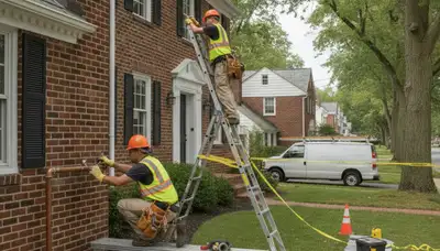 Hoboken, NJ plumber repairing a pipe for a plumbing service call