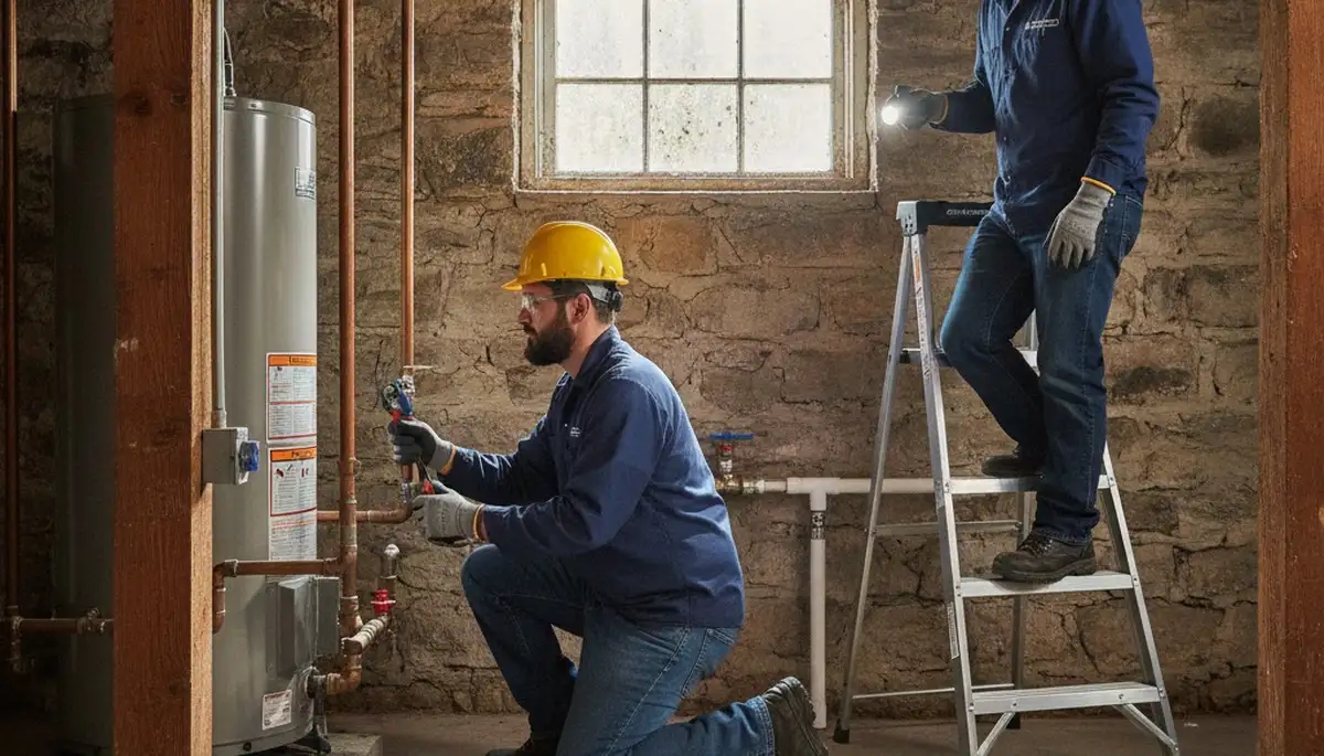 Plumber repairing a pipe in Hoboken, NJ for fast plumbing service