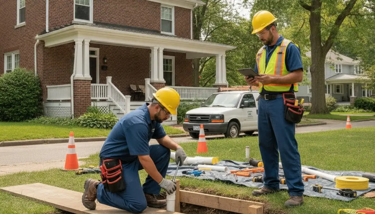 Professional Hoboken NJ plumber repairing a sink pipe for plumbing service