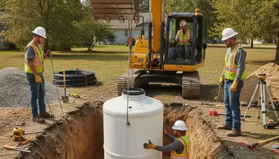Septic tank installation for Hoboken, NJ homes by On Call Plumbers, plumbing repair service