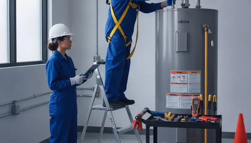 Plumber repairing a water heater in Hoboken, NJ for reliable home service